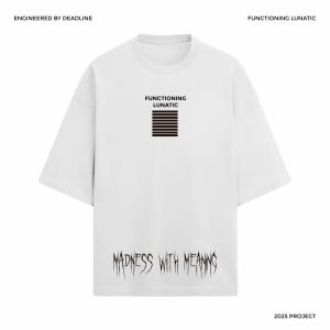 Lunatic Barcode Oversized Tee (White)